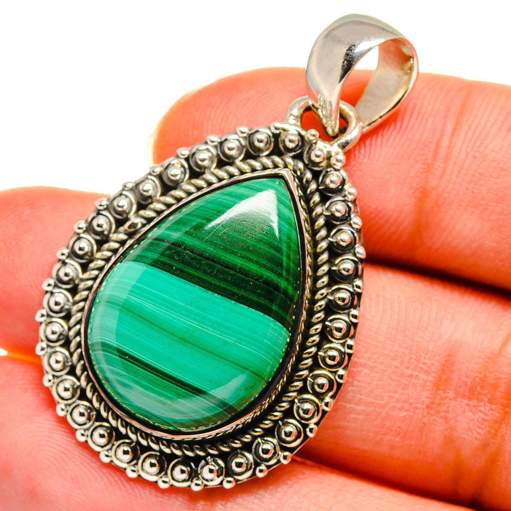 Malachite Pendants handcrafted by Ana Silver Co - PD11374