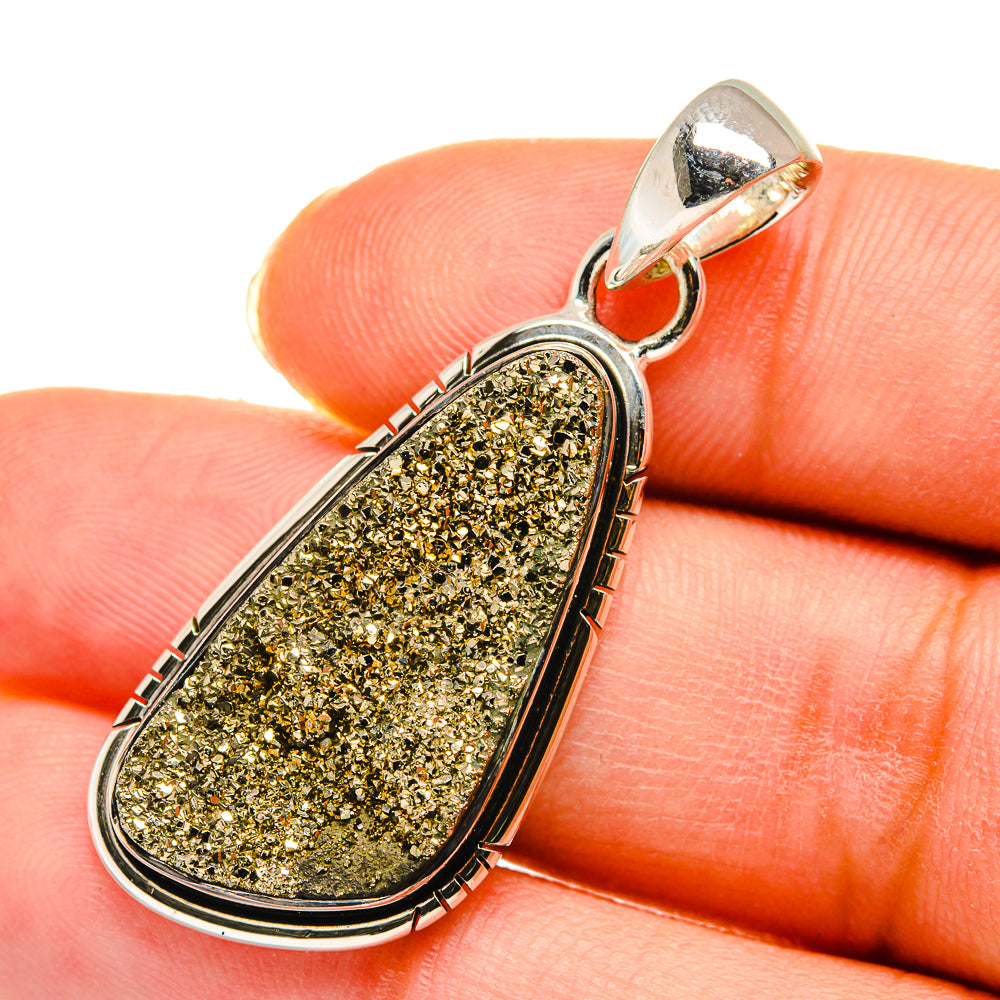 Pyrite Druzy Pendants handcrafted by Ana Silver Co - PD11384