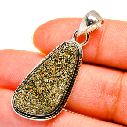 Pyrite Druzy Pendants handcrafted by Ana Silver Co - PD11384