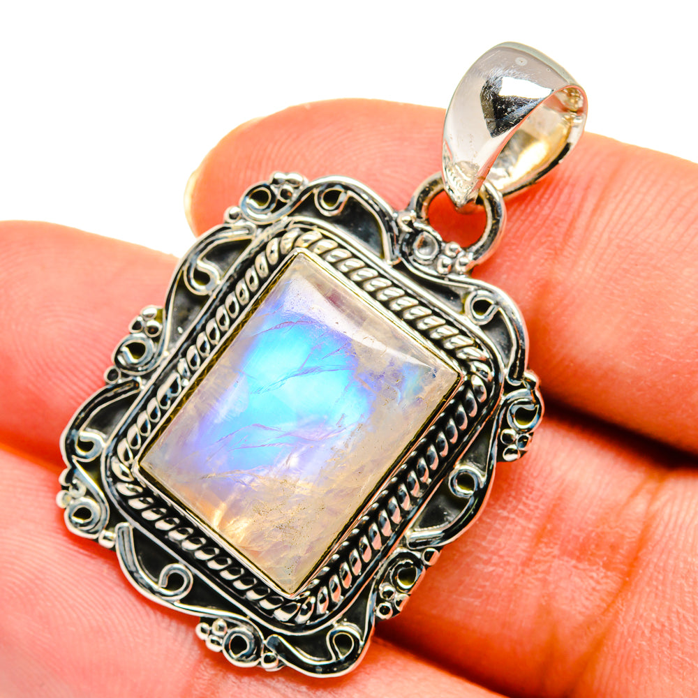 Rainbow Moonstone Pendants handcrafted by Ana Silver Co - PD11385