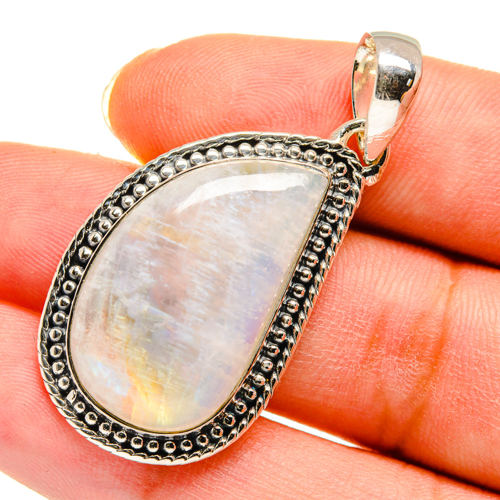 Rainbow Moonstone Pendants handcrafted by Ana Silver Co - PD11386