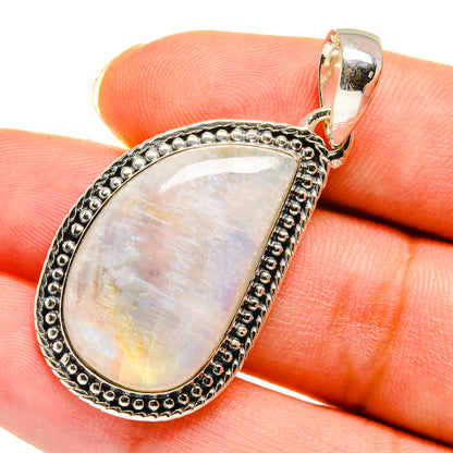 Rainbow Moonstone Pendants handcrafted by Ana Silver Co - PD11386