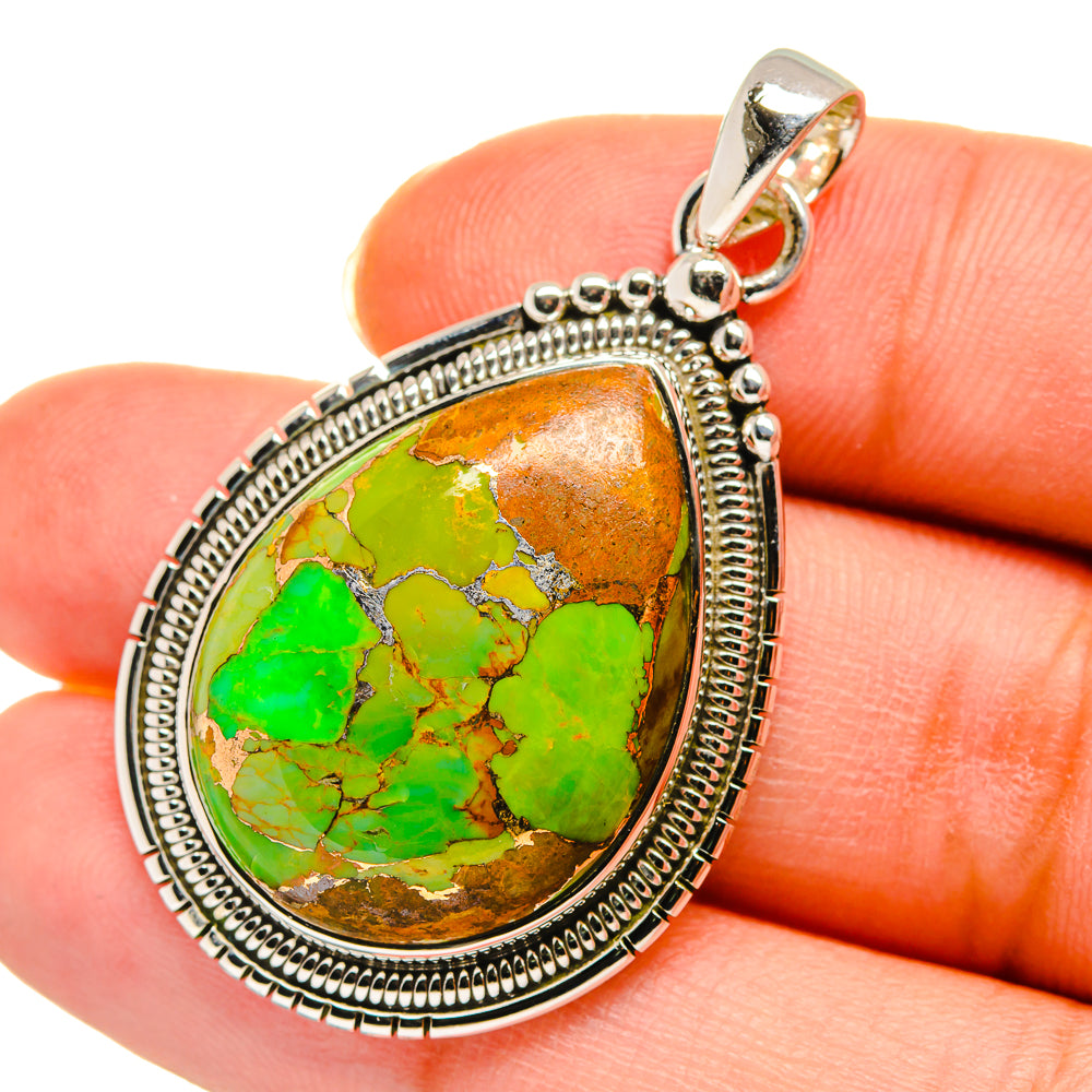 Green Copper Composite Turquoise Pendants handcrafted by Ana Silver Co - PD11391