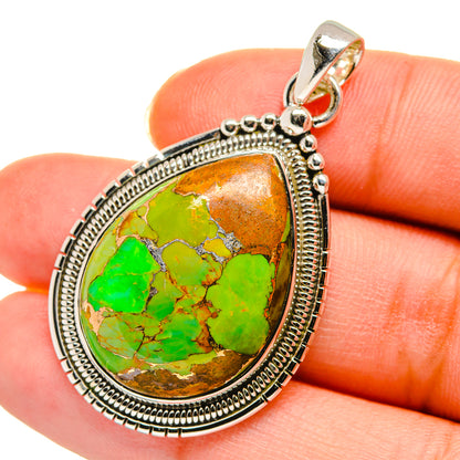 Green Copper Composite Turquoise Pendants handcrafted by Ana Silver Co - PD11391