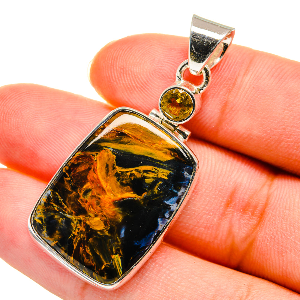 Golden Pietersite Pendants handcrafted by Ana Silver Co - PD11404