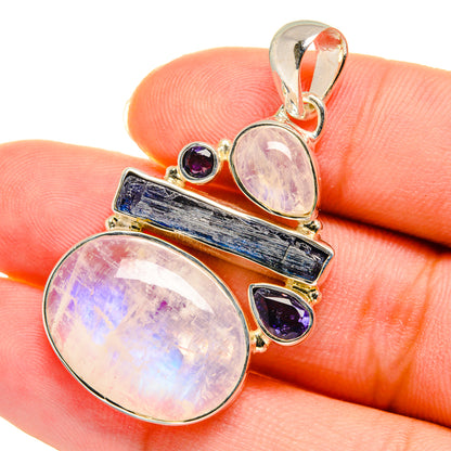 Rainbow Moonstone Pendants handcrafted by Ana Silver Co - PD11405