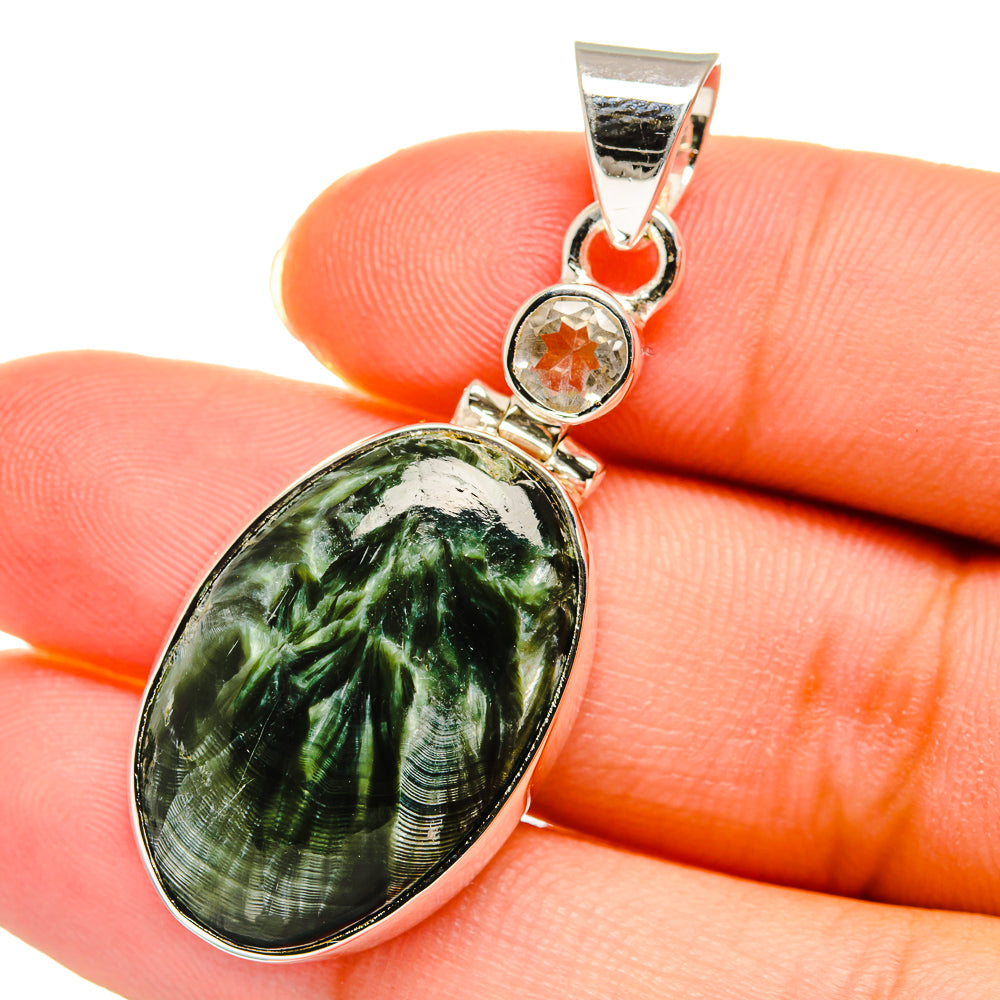 Seraphinite Pendants handcrafted by Ana Silver Co - PD11413