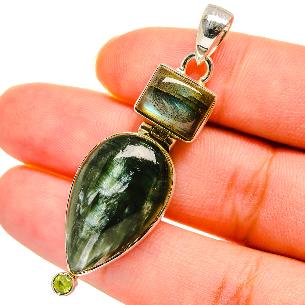 Seraphinite Pendants handcrafted by Ana Silver Co - PD11417