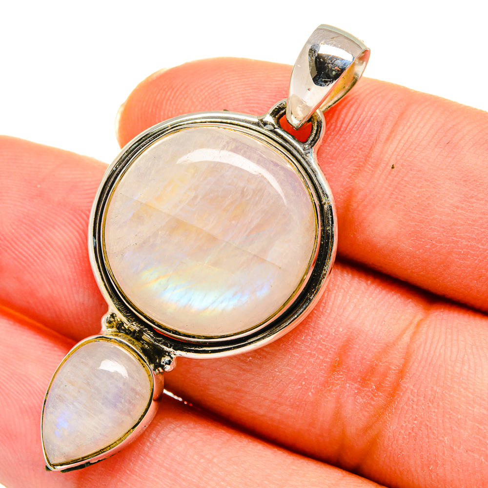 Rainbow Moonstone Pendants handcrafted by Ana Silver Co - PD11421