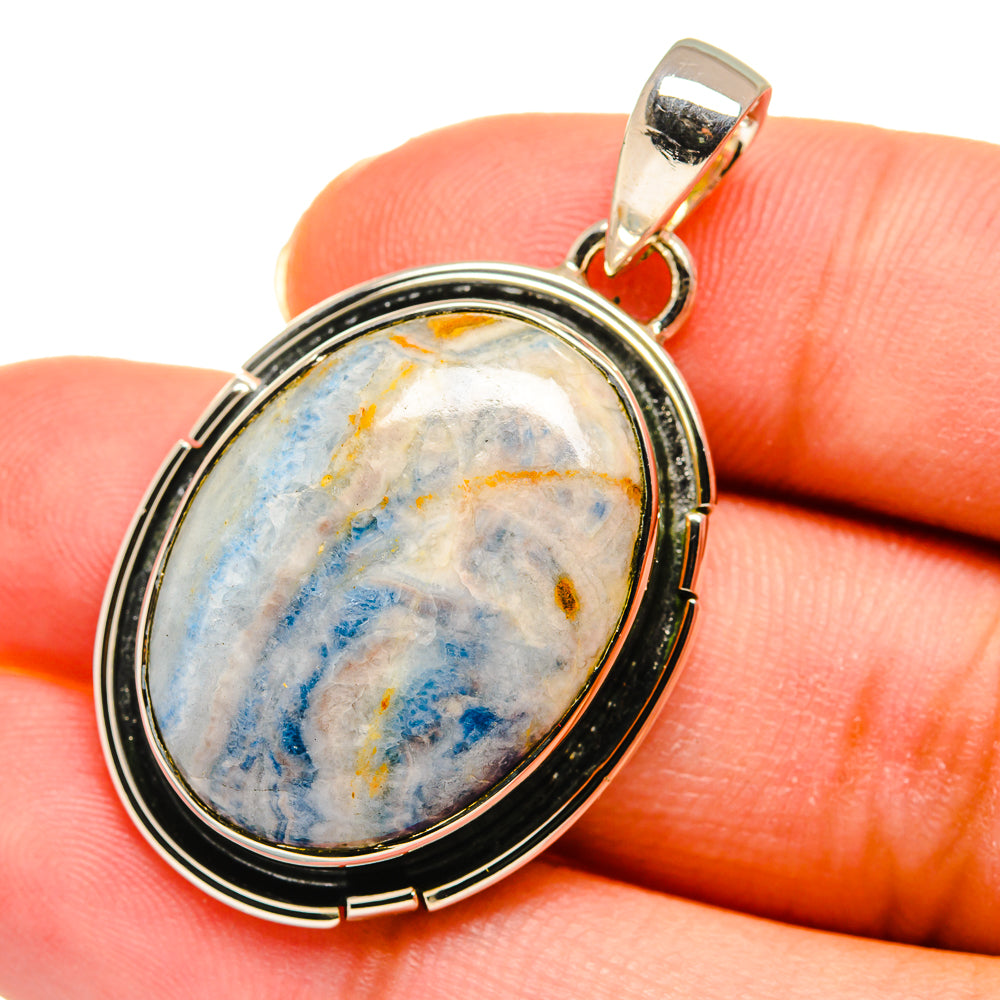 Blue Scheelite Pendants handcrafted by Ana Silver Co - PD11425