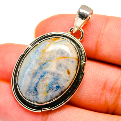 Blue Scheelite Pendants handcrafted by Ana Silver Co - PD11425