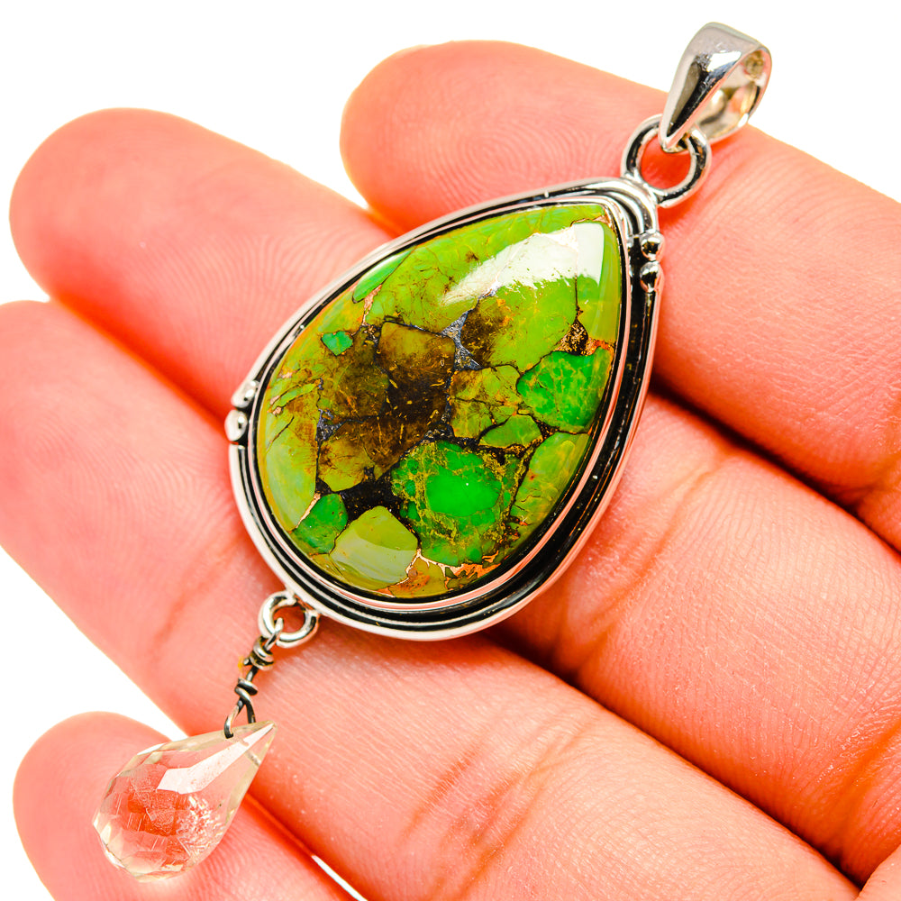 Green Copper Composite Turquoise Pendants handcrafted by Ana Silver Co - PD11426