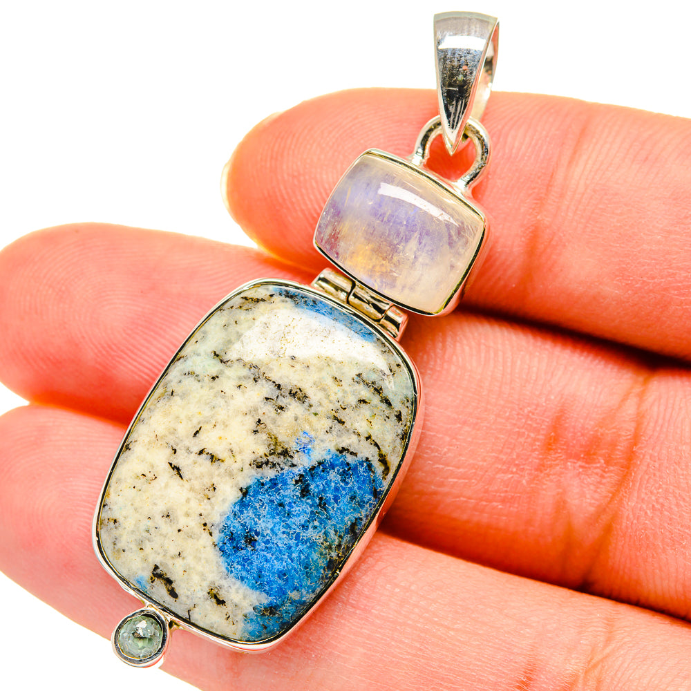 K2 Blue Azurite Pendants handcrafted by Ana Silver Co - PD11427