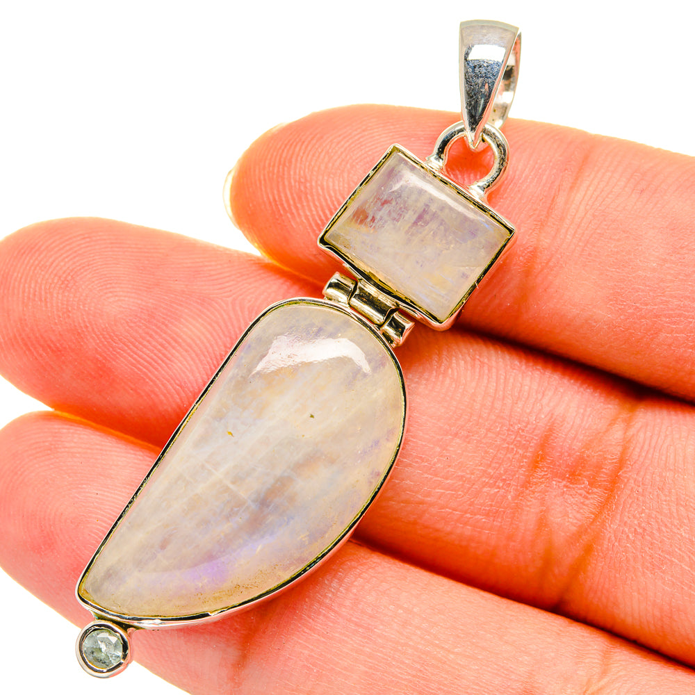 Rainbow Moonstone Pendants handcrafted by Ana Silver Co - PD11433