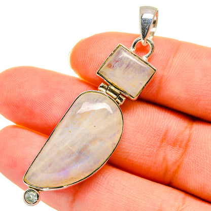 Rainbow Moonstone Pendants handcrafted by Ana Silver Co - PD11433