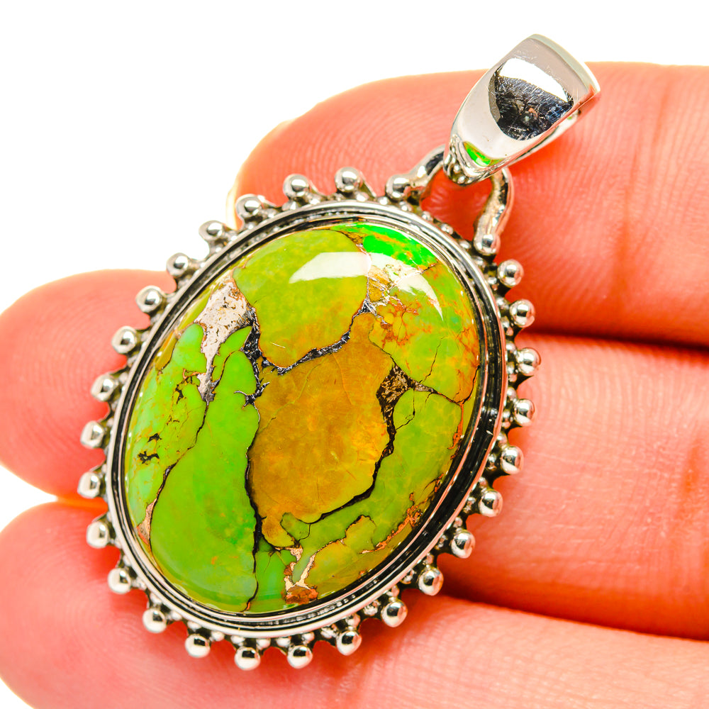 Green Copper Composite Turquoise Pendants handcrafted by Ana Silver Co - PD11438