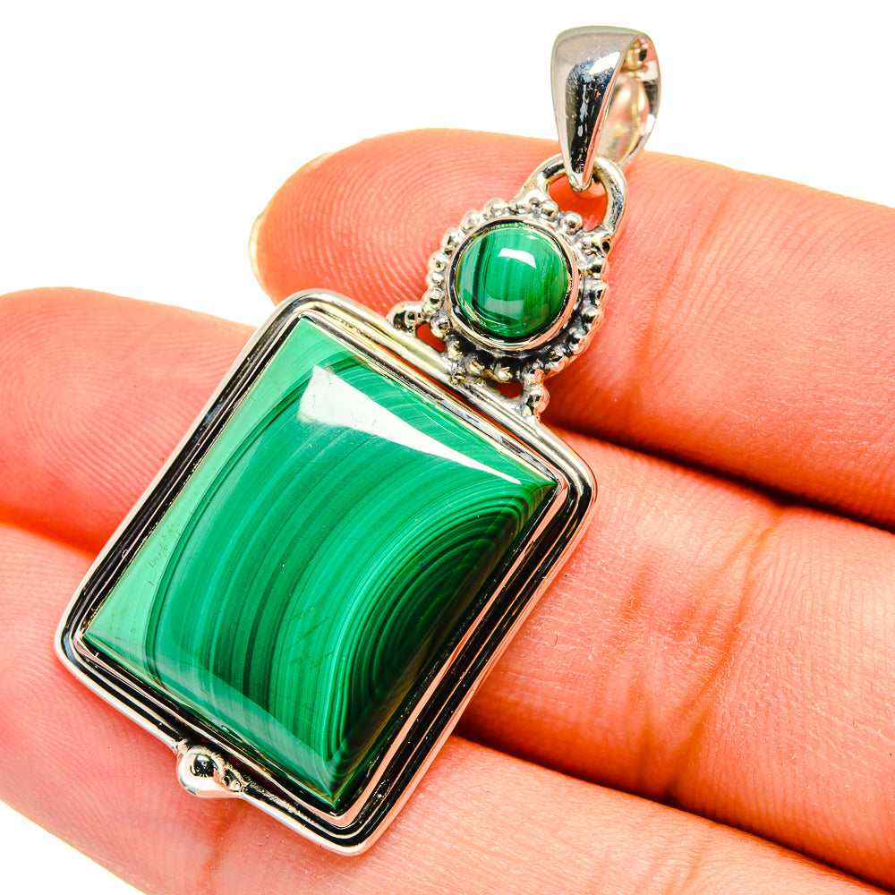 Malachite Pendants handcrafted by Ana Silver Co - PD11455