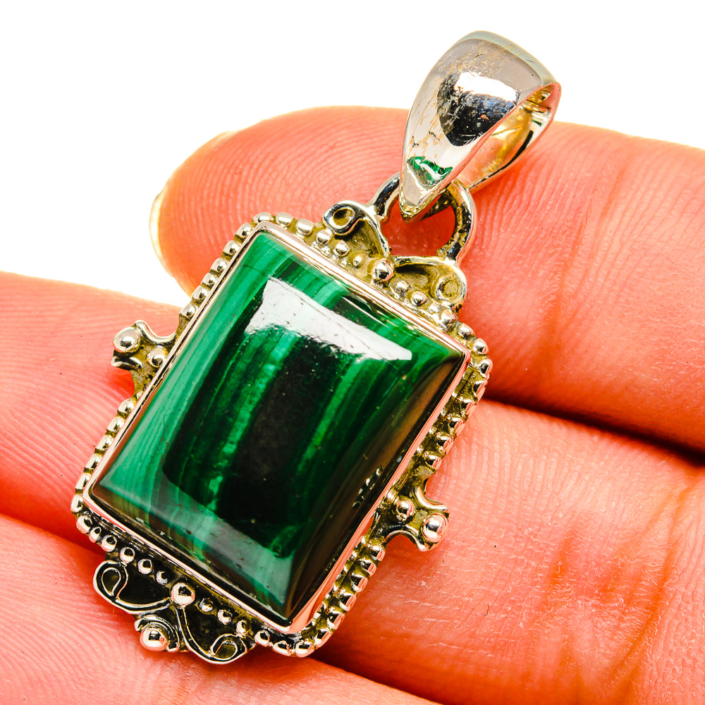 Malachite Pendants handcrafted by Ana Silver Co - PD11457
