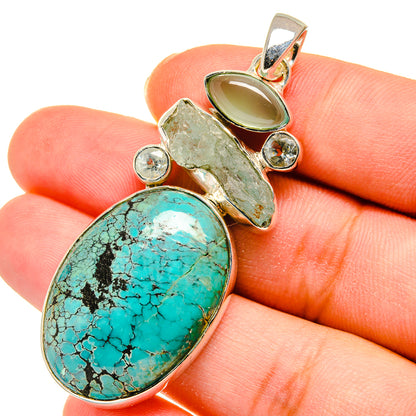 Tibetan Turquoise Pendants handcrafted by Ana Silver Co - PD11465