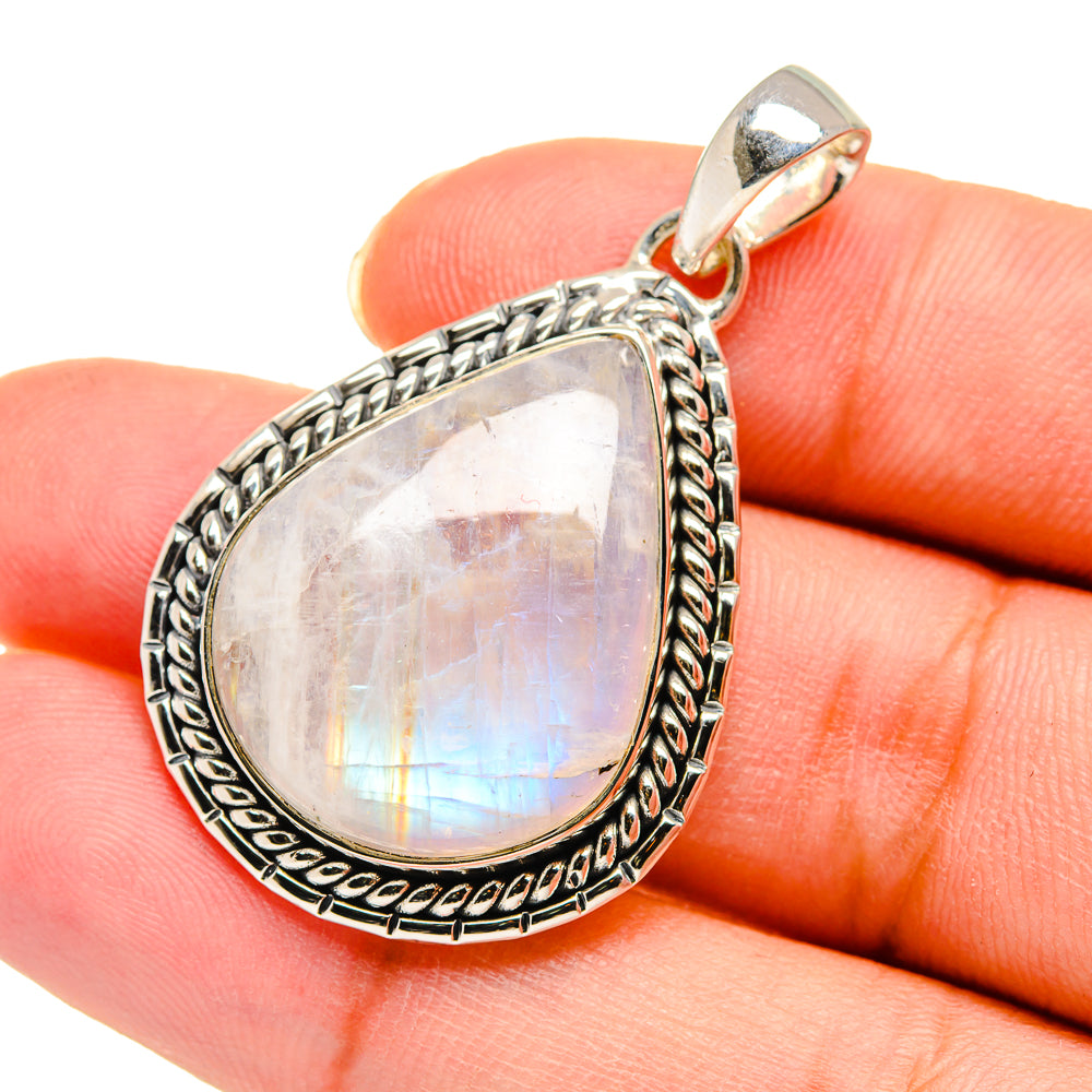 Rainbow Moonstone Pendants handcrafted by Ana Silver Co - PD11468