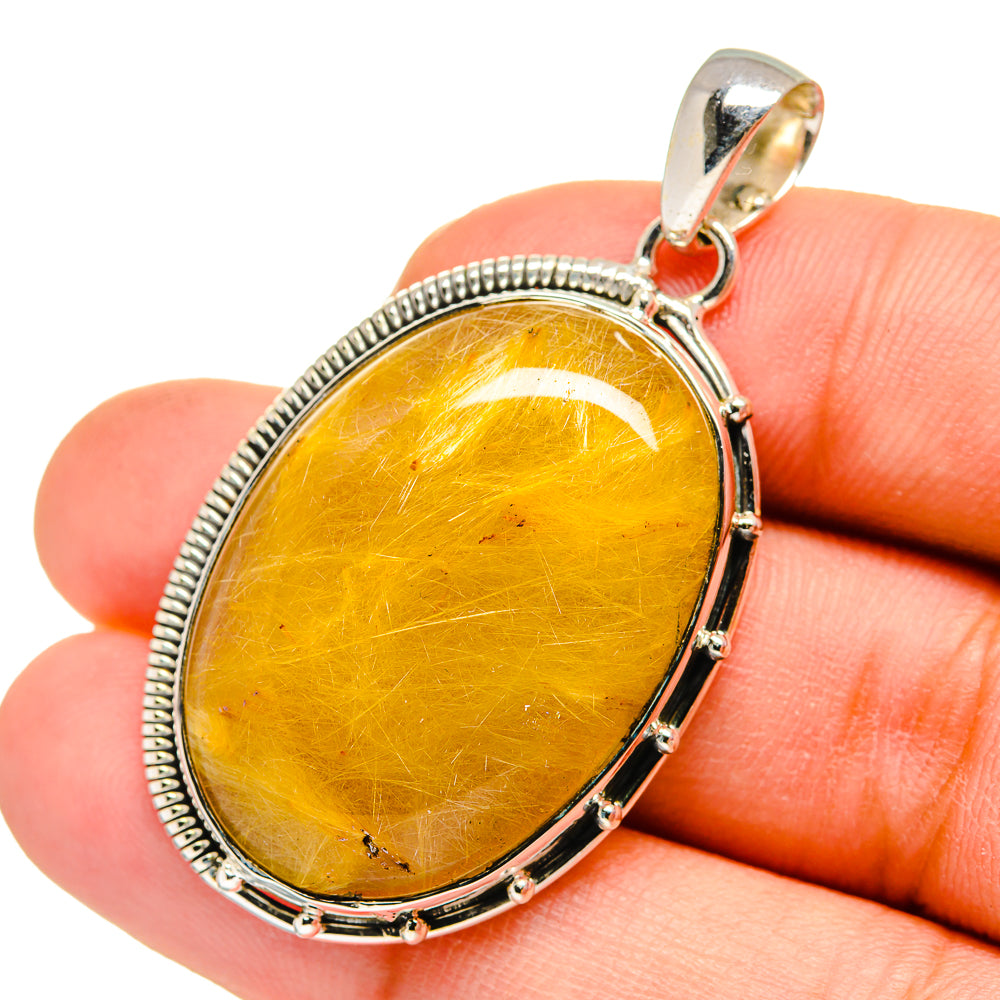Rutilated Quartz Pendants handcrafted by Ana Silver Co - PD11500