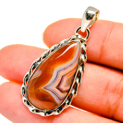 Botswana Agate Pendants handcrafted by Ana Silver Co - PD11505