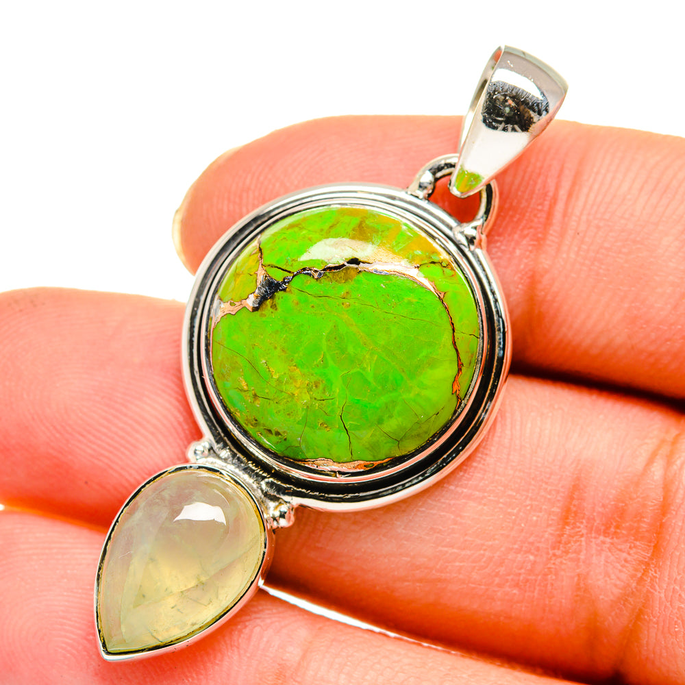 Green Copper Composite Turquoise Pendants handcrafted by Ana Silver Co - PD11507