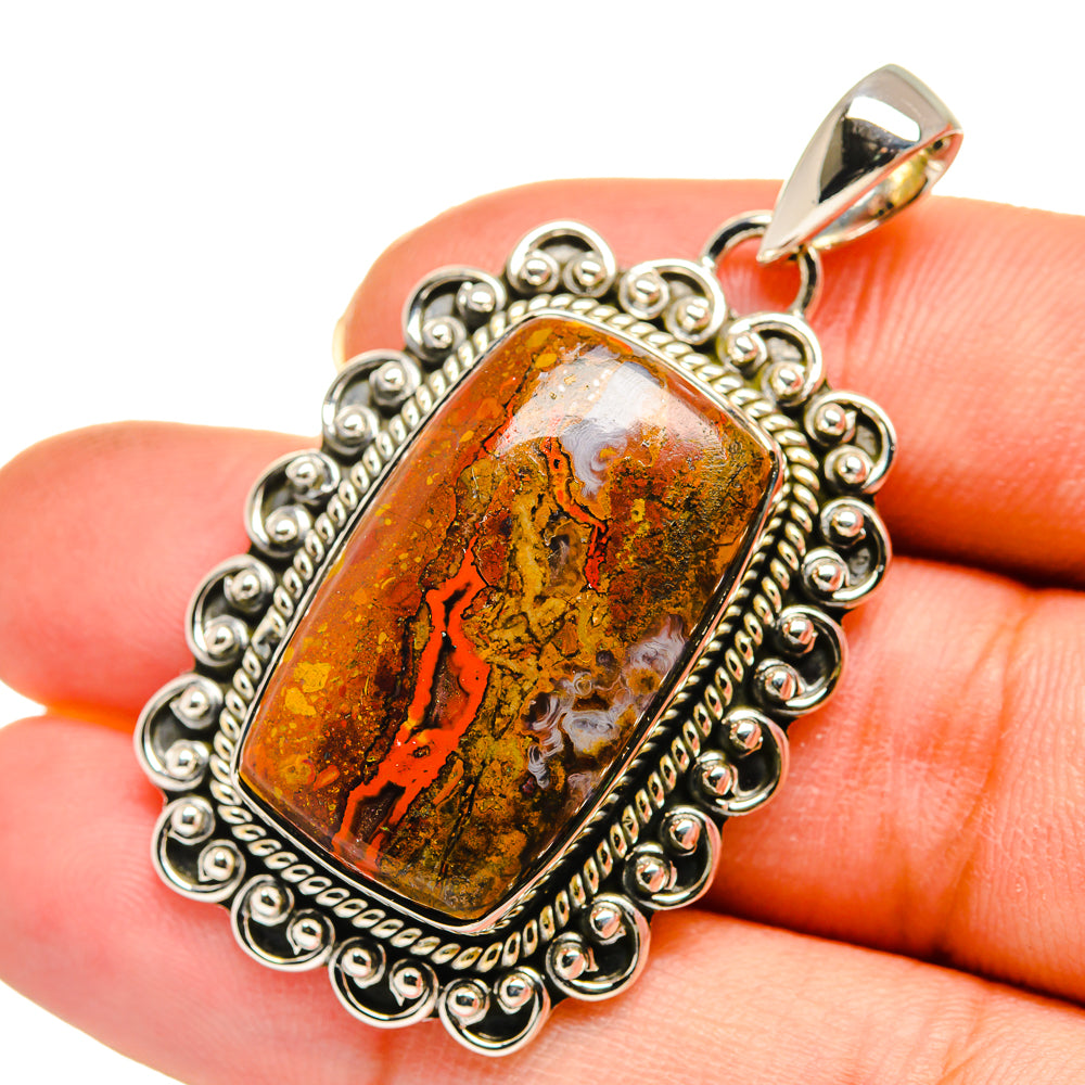 Crazy Lace Agate Pendants handcrafted by Ana Silver Co - PD11511
