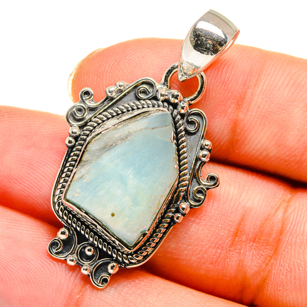 Aquamarine Pendants handcrafted by Ana Silver Co - PD11518