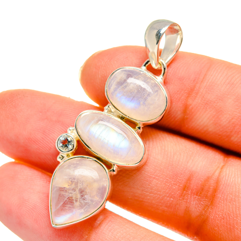 Rainbow Moonstone Pendants handcrafted by Ana Silver Co - PD11519