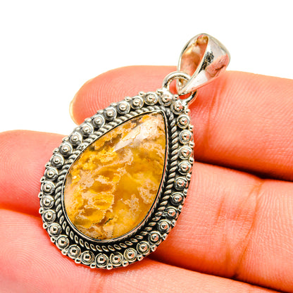 Plume Agate Pendants handcrafted by Ana Silver Co - PD11531