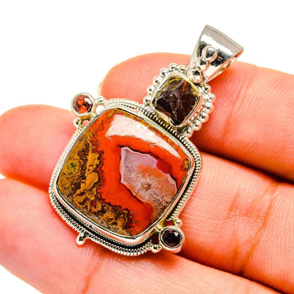 Moroccan Agate Pendants handcrafted by Ana Silver Co - PD11533