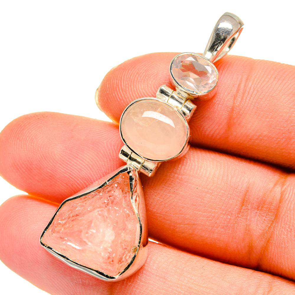 Rose Quartz Pendants handcrafted by Ana Silver Co - PD11534