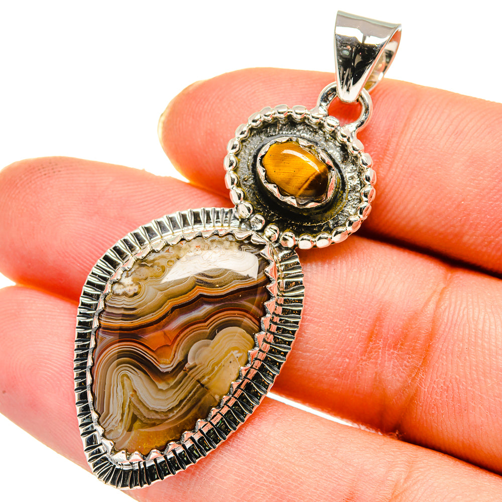 Laguna Lace Agate Pendants handcrafted by Ana Silver Co - PD11536