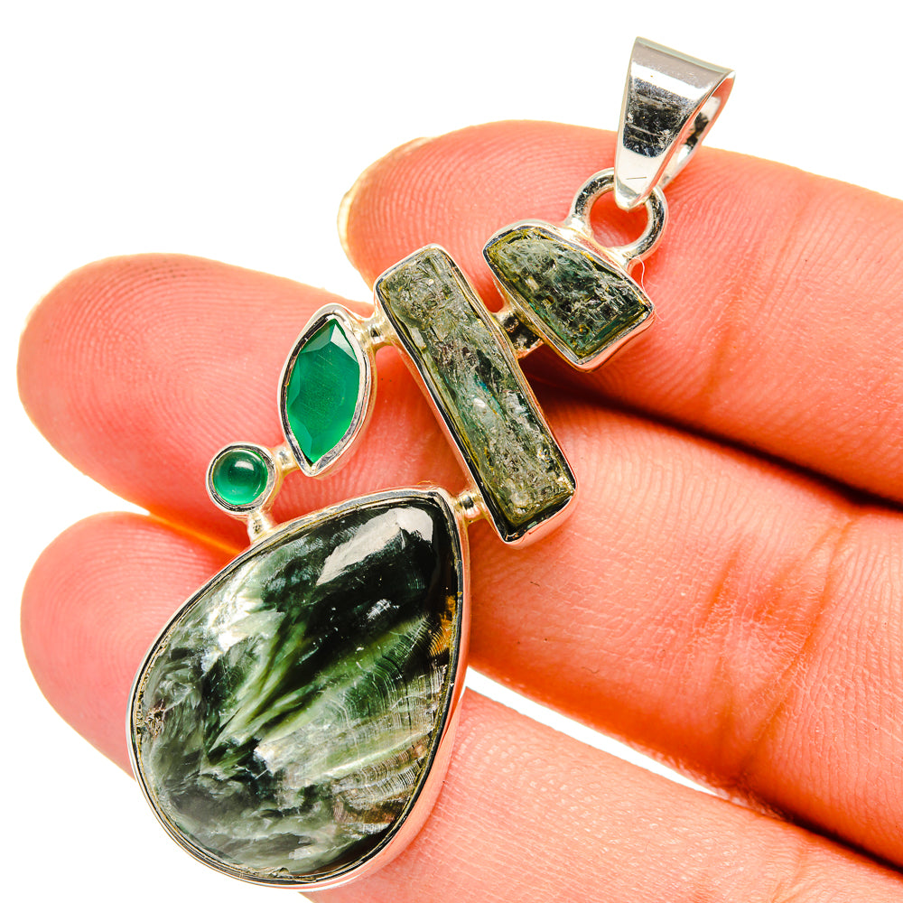 Seraphinite Pendants handcrafted by Ana Silver Co - PD11556