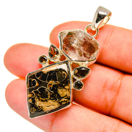 Turritella Agate Pendants handcrafted by Ana Silver Co - PD11559