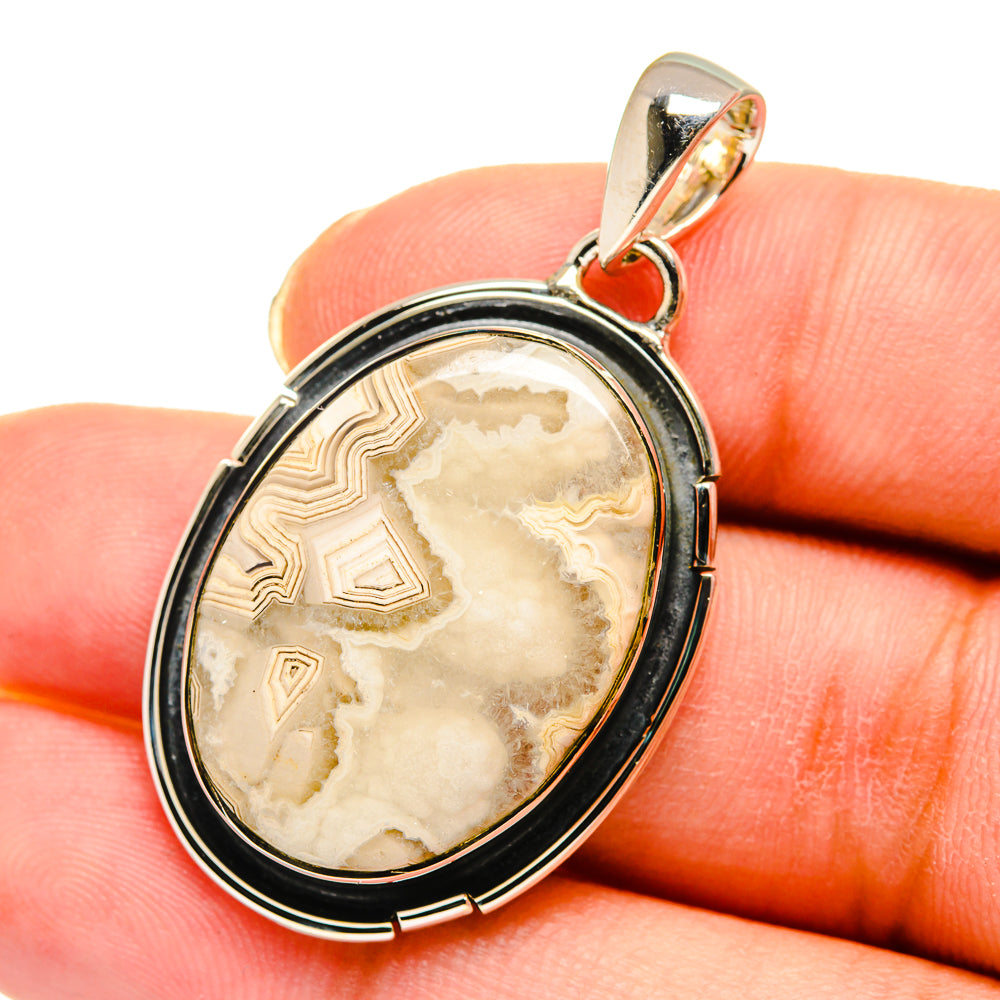 Laguna Lace Agate Pendants handcrafted by Ana Silver Co - PD11583