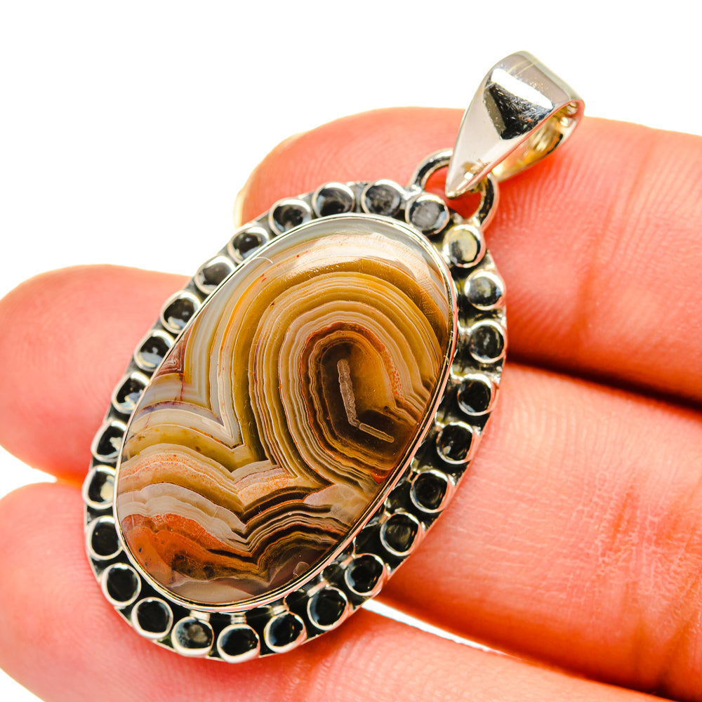 Botswana Agate Pendants handcrafted by Ana Silver Co - PD11593