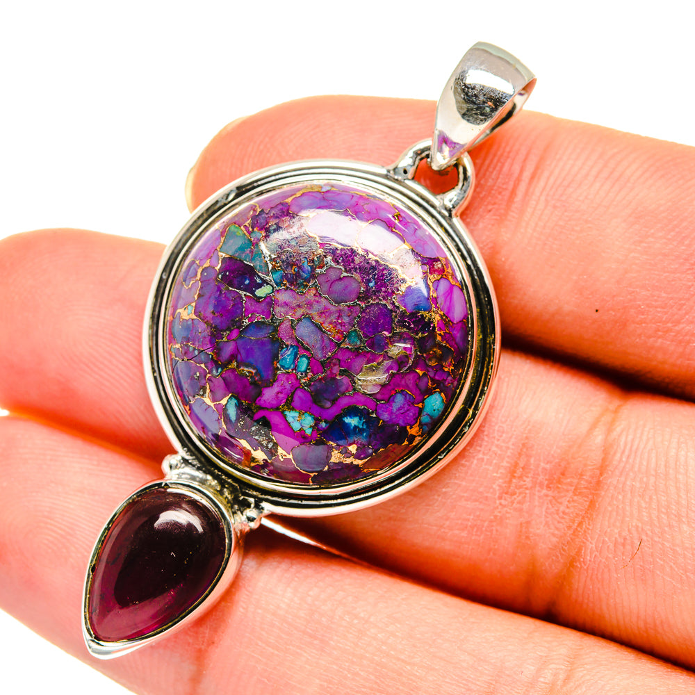 Purple Copper Composite Turquoise Pendants handcrafted by Ana Silver Co - PD11629