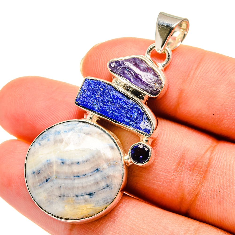 Blue Scheelite Pendants handcrafted by Ana Silver Co - PD11630
