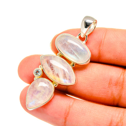 Rainbow Moonstone Pendants handcrafted by Ana Silver Co - PD11632