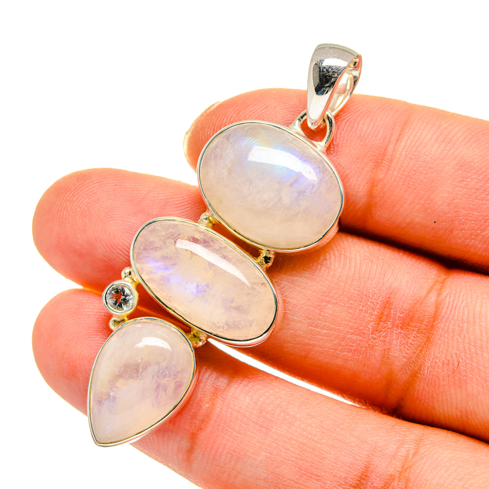 Rainbow Moonstone Pendants handcrafted by Ana Silver Co - PD11638