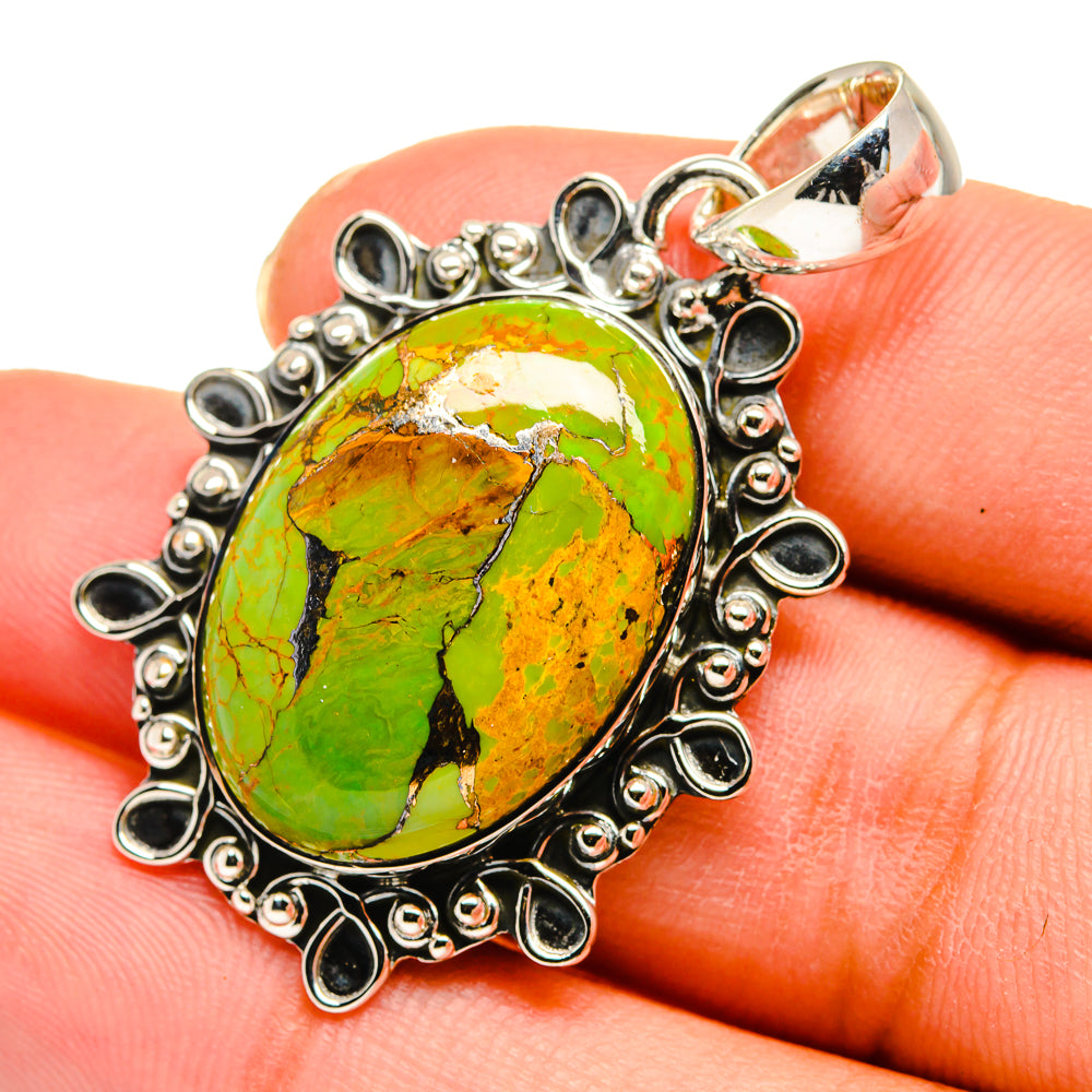 Green Copper Composite Turquoise Pendants handcrafted by Ana Silver Co - PD11643
