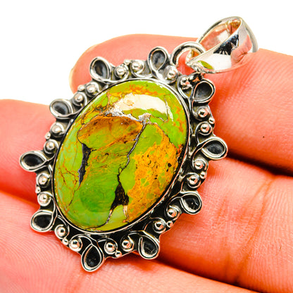 Green Copper Composite Turquoise Pendants handcrafted by Ana Silver Co - PD11643