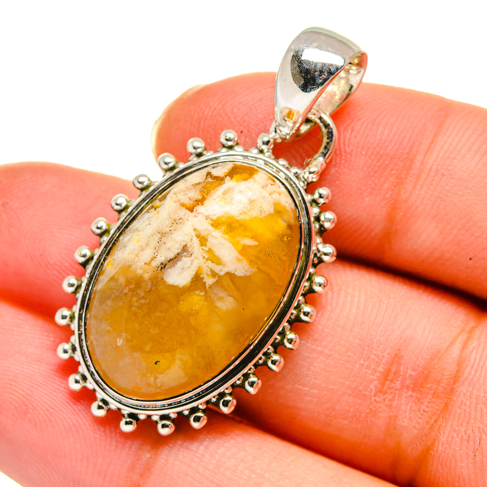 Plume Agate Pendants handcrafted by Ana Silver Co - PD11652
