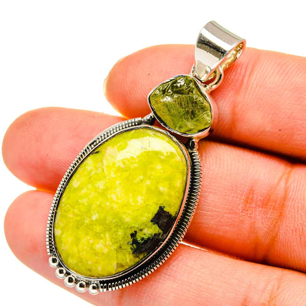 African Green Opal Pendants handcrafted by Ana Silver Co - PD11653