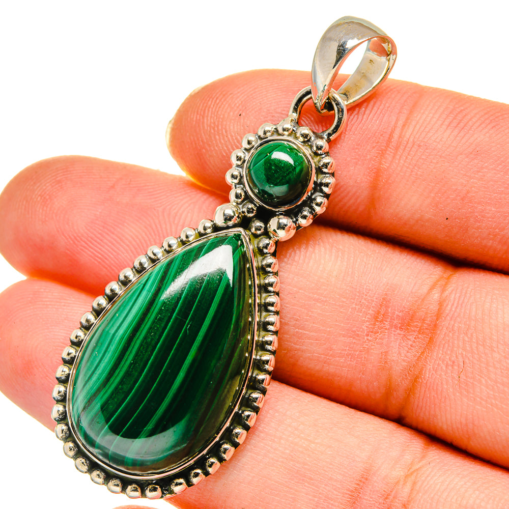 Malachite Pendants handcrafted by Ana Silver Co - PD11665