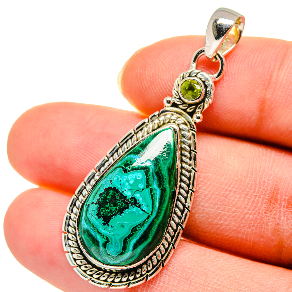 Malachite Pendants handcrafted by Ana Silver Co - PD11685