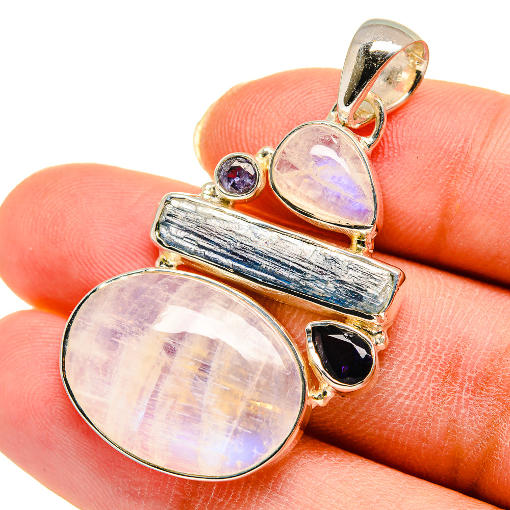 Rainbow Moonstone Pendants handcrafted by Ana Silver Co - PD11759