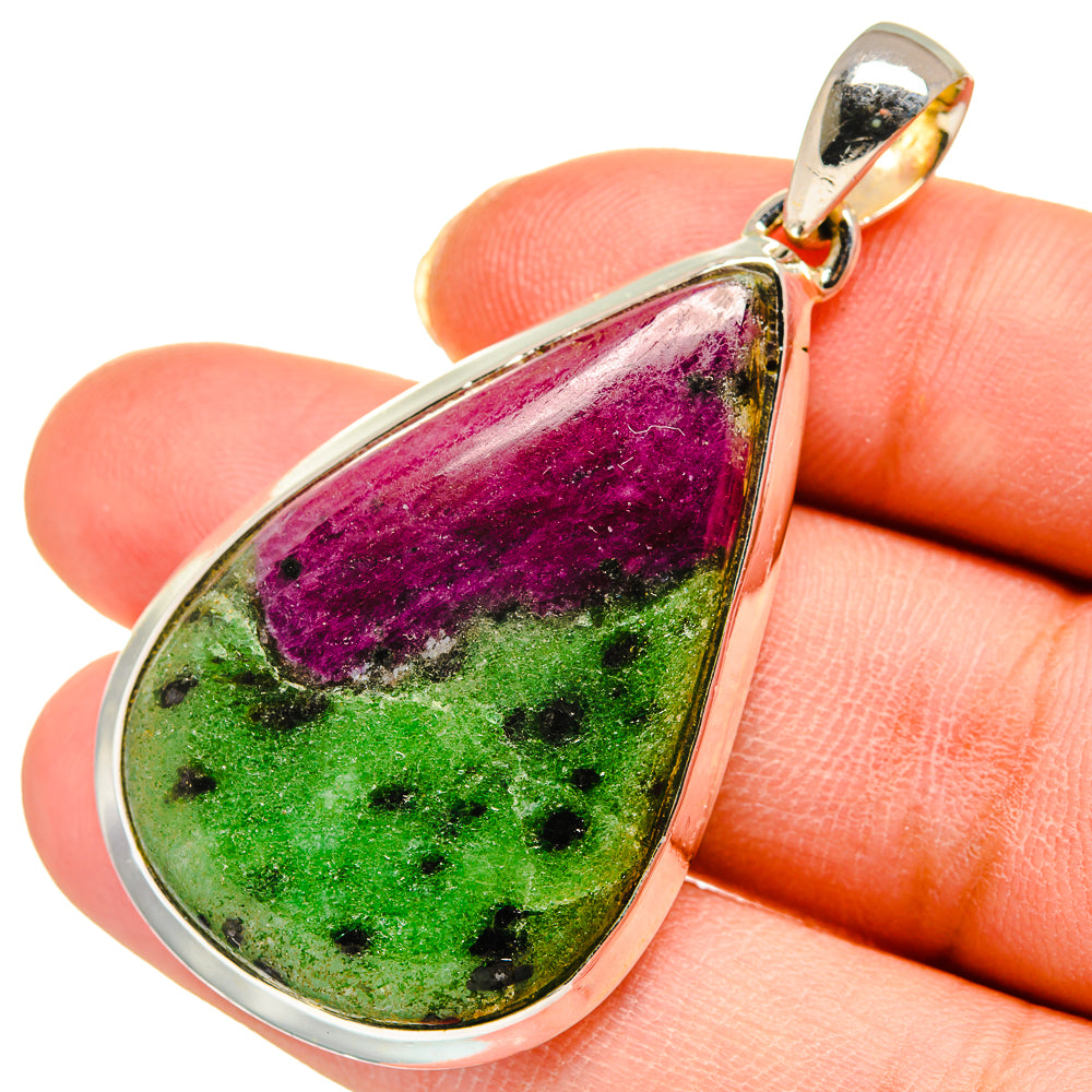 Ruby Zoisite Pendants handcrafted by Ana Silver Co - PD11760